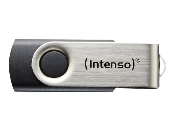 Intenso Basic Line - USB-flashstasjon - 64 GB - USB 2.0 - svart, sølv Sort, Sølv