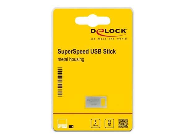 DeLOCK 54070, 32 GB, USB A-tyyppi, 3.2 Gen 1 (3.1 Gen 1), 119 MB/s, Ilman suojusta, Hopea
