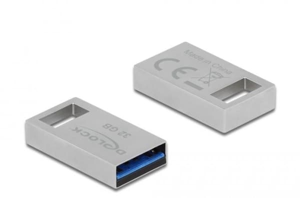 DeLOCK 54070, 32 GB, USB A-tyyppi, 3.2 Gen 1 (3.1 Gen 1), 119 MB/s, Ilman suojusta, Hopea