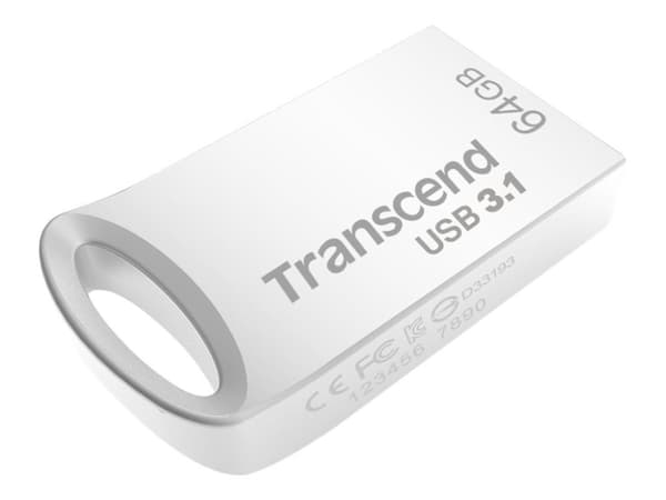 Transcend JetFlash 710 - USB flash-enhet - 64 GB - USB 3.1 - silver