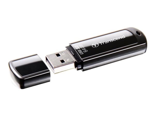 Transcend JetFlash 700 - USB-flashstasjon - 64 GB - USB 3.0 - svart Sort