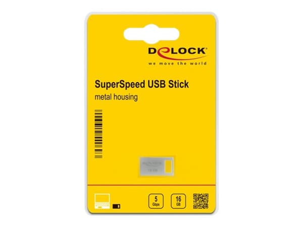 Delock - USB-flashstasjon - 16 GB - USB 3.2 Gen 1 Sølv