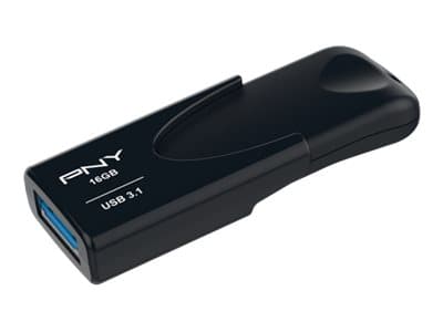 PNY Attaché 4 - USB-flashstasjon - 16 GB - USB 3.1 Sort