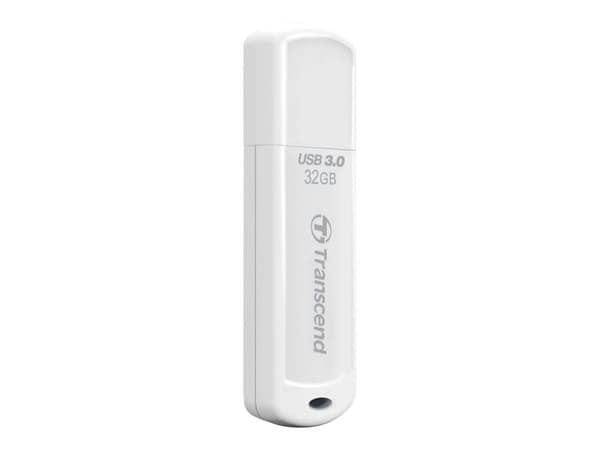 Transcend JetFlash 730 - USB flash-enhet - 32 GB - USB 3.0 - vit Vit