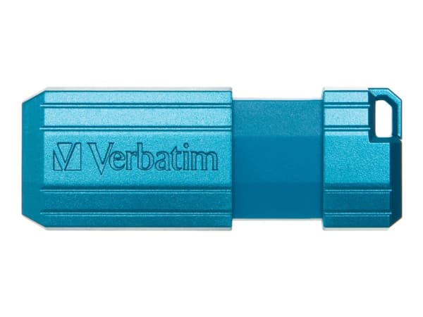Verbatim PinStripe USB Drive - USB-flashstasjon - 32 GB - USB 2.0 - karibisk blå