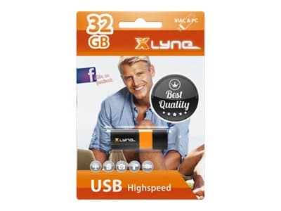 xlyne Wave - USB-flashstasjon - 32 GB - USB 2.0 Sort, Oransje