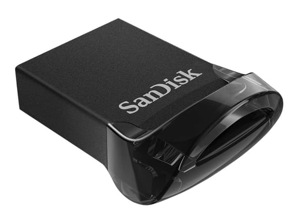 SanDisk Ultra Fit, 128 GB, USB A-tyyppi, 3.2 Gen 1 (3.1 Gen 1), Ilman suojusta, 1,28 g, Musta
