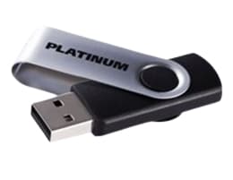 Platinum TWISTER, 2 GB, USB Type-A, 2.0, 12 MB/s, Svivel, Sort, Sølv Sort, Sølv