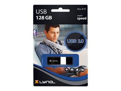 xlyne Wave USB 3.0 128GB, 128 GB, USB A-tyyppi, 3.2 Gen 1 (3.1 Gen 1), 35 MB/s, Suojus, Musta, Valkoinen