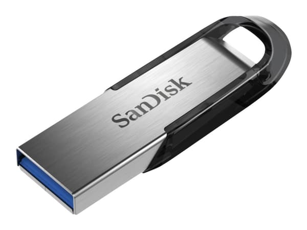 SanDisk ULTRA FLAIR, 128 GB, USB A-tyyppi, 3.2 Gen 1 (3.1 Gen 1), 150 MB/s, Ilman suojusta, Musta, Hopea