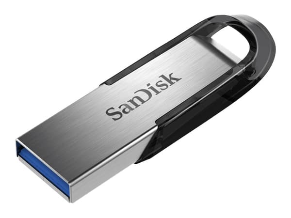 SanDisk ULTRA FLAIR, 128 GB, USB A-tyyppi, 3.2 Gen 1 (3.1 Gen 1), 150 MB/s, Ilman suojusta, Musta, Hopea