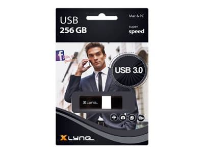 xlyne - USB flash-enhet - 256 GB - USB 3.0 Svart, Vit