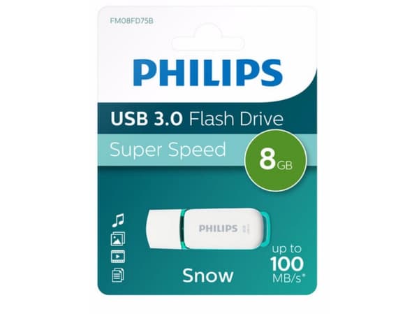 Philips FM08FD75B Snow edition 3.0 - USB-flashstasjon - 8 GB - USB 3.0