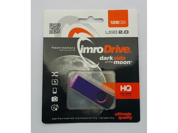 IMRO AXIS/128G USB, 128 GB, USB Type-A, 2.0, 10 MB/s, Svivel, Fiolett