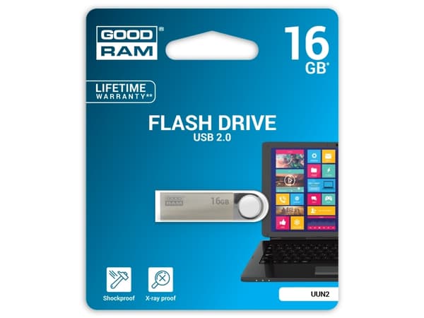 Goodram UUN2 USB-minnepenn 16 GB USB Type-A 2.0 Sølv Sølv