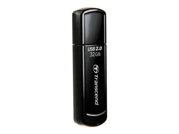 Transcend JetFlash 350, 32 GB, USB A-tyyppi, 2.0, Suojus, 8,5 g, Musta