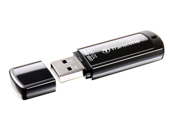 Transcend JetFlash 350, 32 GB, USB A-tyyppi, 2.0, Suojus, 8,5 g, Musta