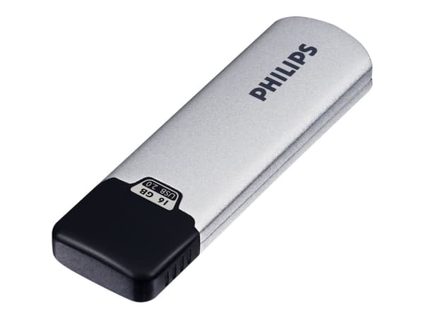 Philips FM16FD00B Silver edition - USB-flashstasjon - 16 GB - USB 2.0 Sort, Sølv
