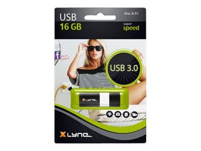 xlyne Wave - USB flash-enhet - 16 GB - USB 3.0 - svart, vit Svart, Vit