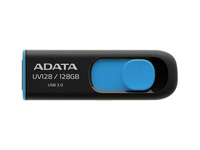 ADATA DashDrive UV128 - USB flash-enhet - 128 GB - USB 3.0 - svart, blå