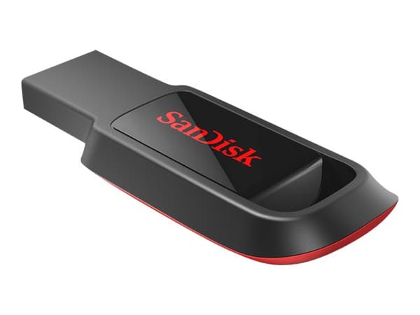 SanDisk Cruzer Spark, 64 GB, USB A-tyyppi, 2.0, Ilman suojusta, 3 g, Musta, Punainen musta, Punainen