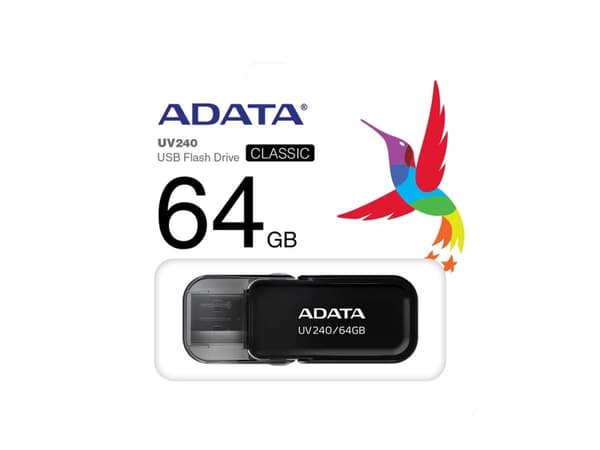 ADATA UV240 - USB flashdrive - 64 GB - USB 2.0 - sort