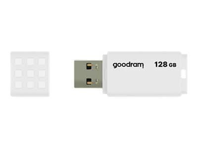 Goodram UME2, 128 GB, USB A-tyyppi, 2.0, 20 MB/s, Suojus, Valkoinen
