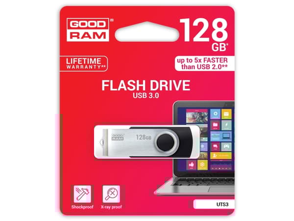 Goodram UTS3 USB-muisti 128 GB USB A-tyyppi 3.2 Gen 1 (3.1 Gen 1) Musta