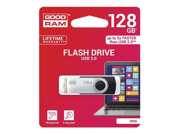 Goodram UTS3 USB-muisti 128 GB USB A-tyyppi 3.2 Gen 1 (3.1 Gen 1) Musta