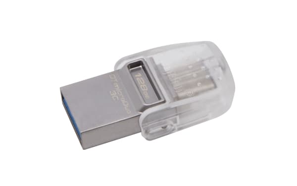 Kingston DataTraveler microDuo 3C - USB-flashstasjon - 128 GB - USB 3.1 / USB-C - for Apple MacBook (Early 2015, Early 2016, Mid 2017); MacBook Air (