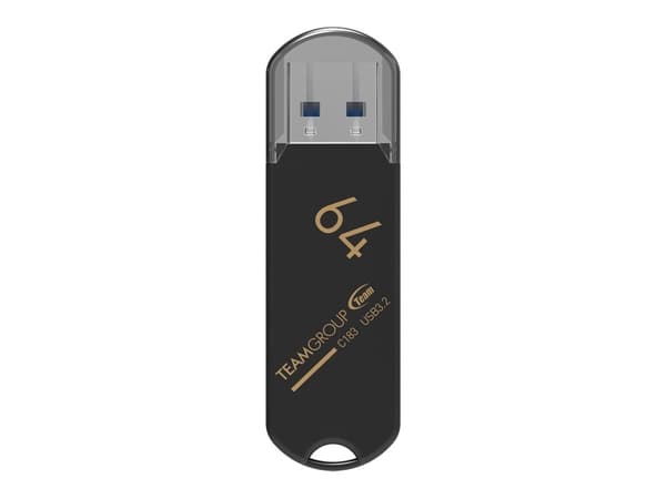 Team C183 - USB-flashstasjon - 64 GB - USB 3.1 Gen 1 - svart
