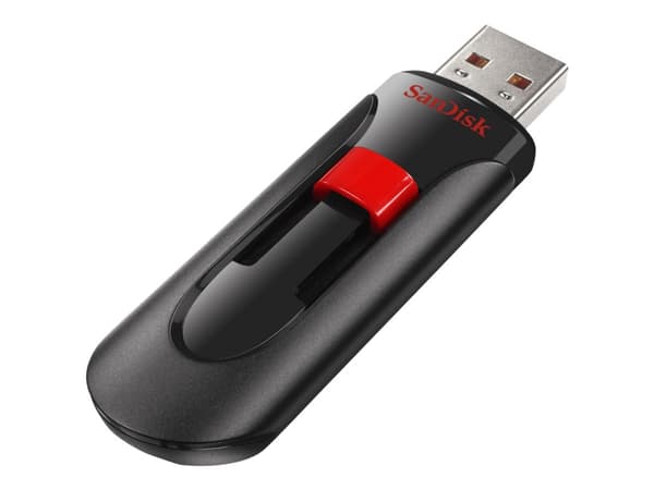 SanDisk Cruzer Glide - USB-flashstasjon - 256 GB - USB 2.0 - svart, rød