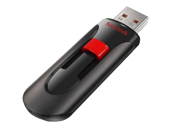 SanDisk Cruzer Glide - USB flash-enhet - 256 GB - USB 2.0 - svart, röd Svart, Röd