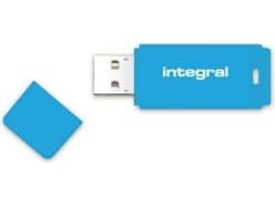 Integral 64GB USB2.0 DRIVE NEON BLUE, 64 GB, USB Type-A, 2.0, 12 MB/s, Keps, Blå