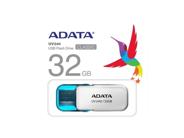 ADATA UV240 - USB flash-enhet - 32 GB - USB 2.0 - vit