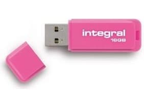 Integral 16GB USB2.0 DRIVE NEON PINK USB-minnepenn USB Type-A 2.0 Rosa