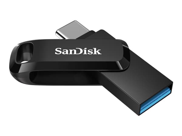 SanDisk Ultra Dual Drive, 128 GB, USB Type-A / USB Type-C, 3.2 Gen 1 (3.1 Gen 1), 150 MB/s, Liuku, Musta, Hopea