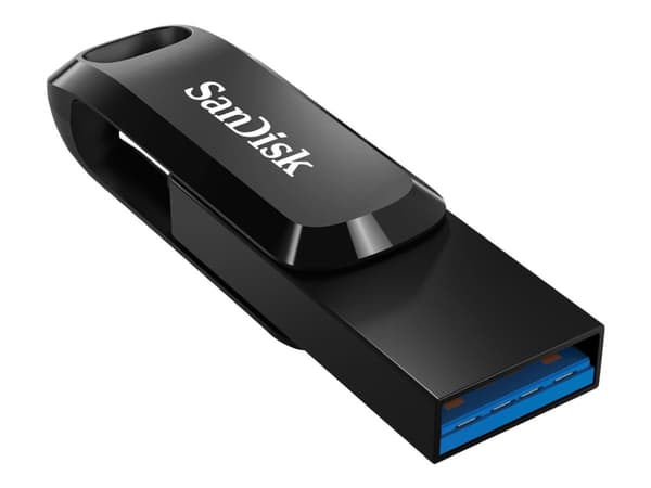 SanDisk Ultra Dual Drive, 128 GB, USB Type-A / USB Type-C, 3.2 Gen 1 (3.1 Gen 1), 150 MB/s, Liuku, Musta, Hopea