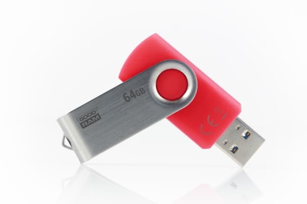 Goodram UTS3, 64 GB, USB Type-A, 3.2 Gen 1 (3.1 Gen 1), 60 MB/s, Svivel, Rød