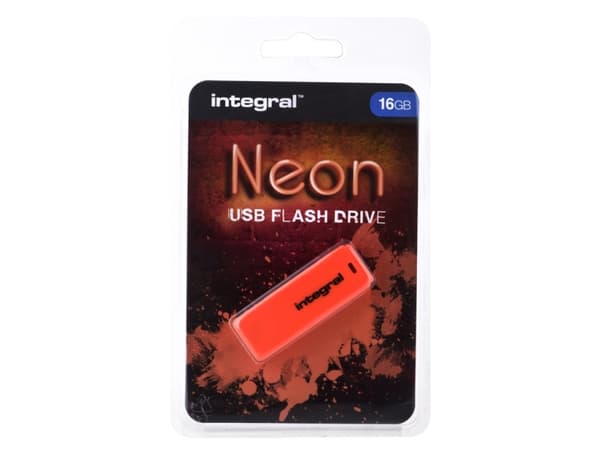 Integral Neon - USB-flashstasjon - 16 GB - USB 2.0 - oransje