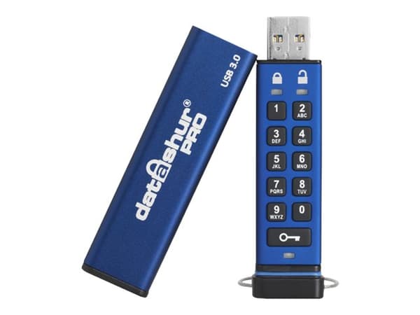 iStorage datAshur PRO - USB-flashstasjon - kryptert - 64 GB - USB 3.0
