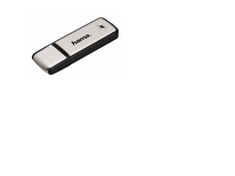 hama USB 2.0 minnepinne FlashPen "Fancy", 32 GB laget av børstet aluminium, lesehastighet: 6 MB/s. (104308) Sort, Sølv