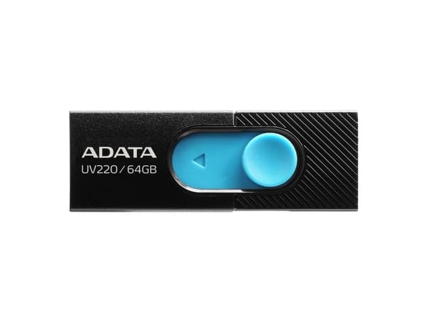 ADATA UV220 - USB flash-enhet - 64 GB - USB 2.0 - svart/blå