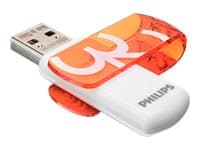 Philips FM32FD05B 32 Gt:n Vivid edition USB Flash -asema, 32 GB, USB A-tyyppi, 2.0, 18 MB/s, Suojus, Oranssi, Valkoinen