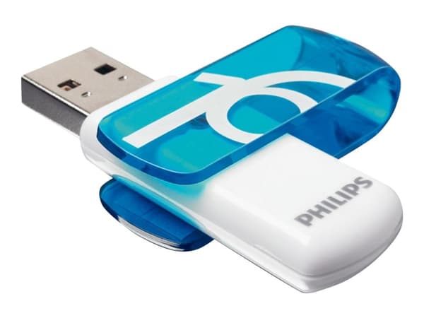 Philips USB Flash -asema FM16FD05B/00, 16 GB, USB A-tyyppi, 2.0, 14 MB/s, Taittuva, Sininen, Valkoinen