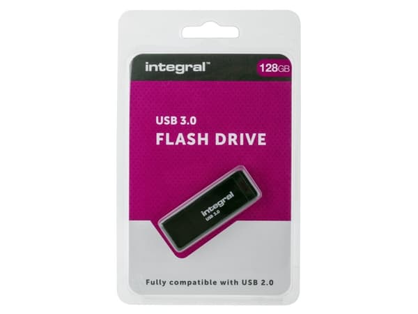 Integral BLACK 3.0, 128 GB, USB A-tyyppi, 3.2 Gen 1 (3.1 Gen 1), Suojus, 7 g, Musta