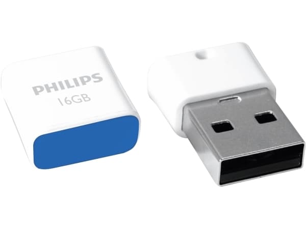 Philips FM16FD85B/00, 16 GB, USB A-tyyppi, 2.0, Suojus, Sininen, Valkoinen