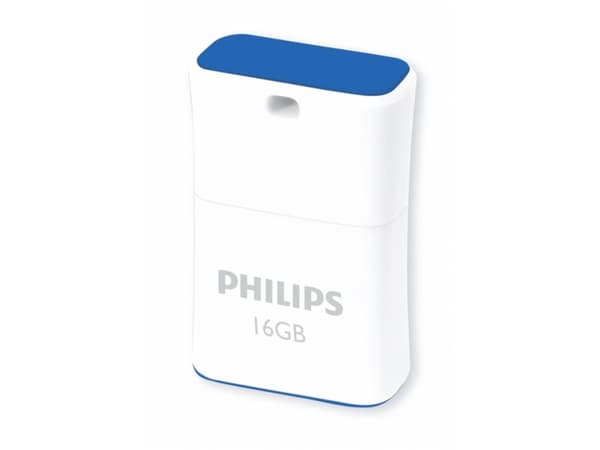 Philips FM16FD85B/00, 16 GB, USB A-tyyppi, 2.0, Suojus, Sininen, Valkoinen