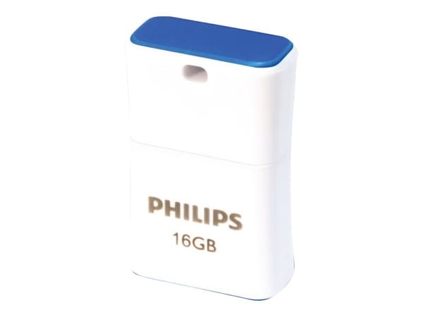 Philips FM16FD85B Pico Edition 2.0 - USB-flashstasjon - 16 GB - USB 2.0 Blå, Hvit