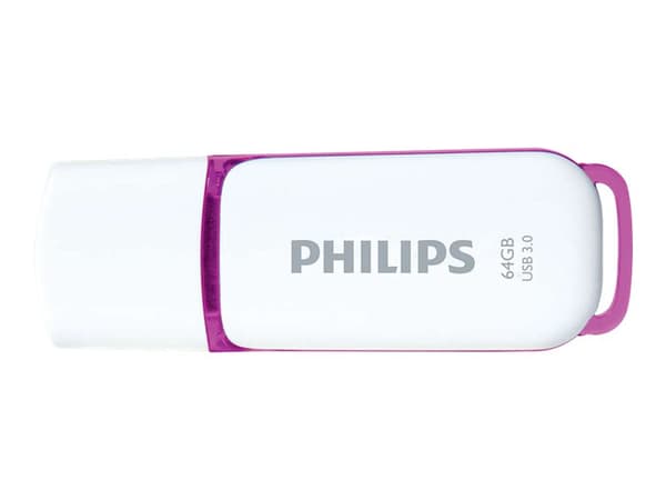Philips FM64FD75B, 64 GB, USB A-tyyppi, 3.2 Gen 1 (3.1 Gen 1), Suojus, 8 g, Purppura, Valkoinen
